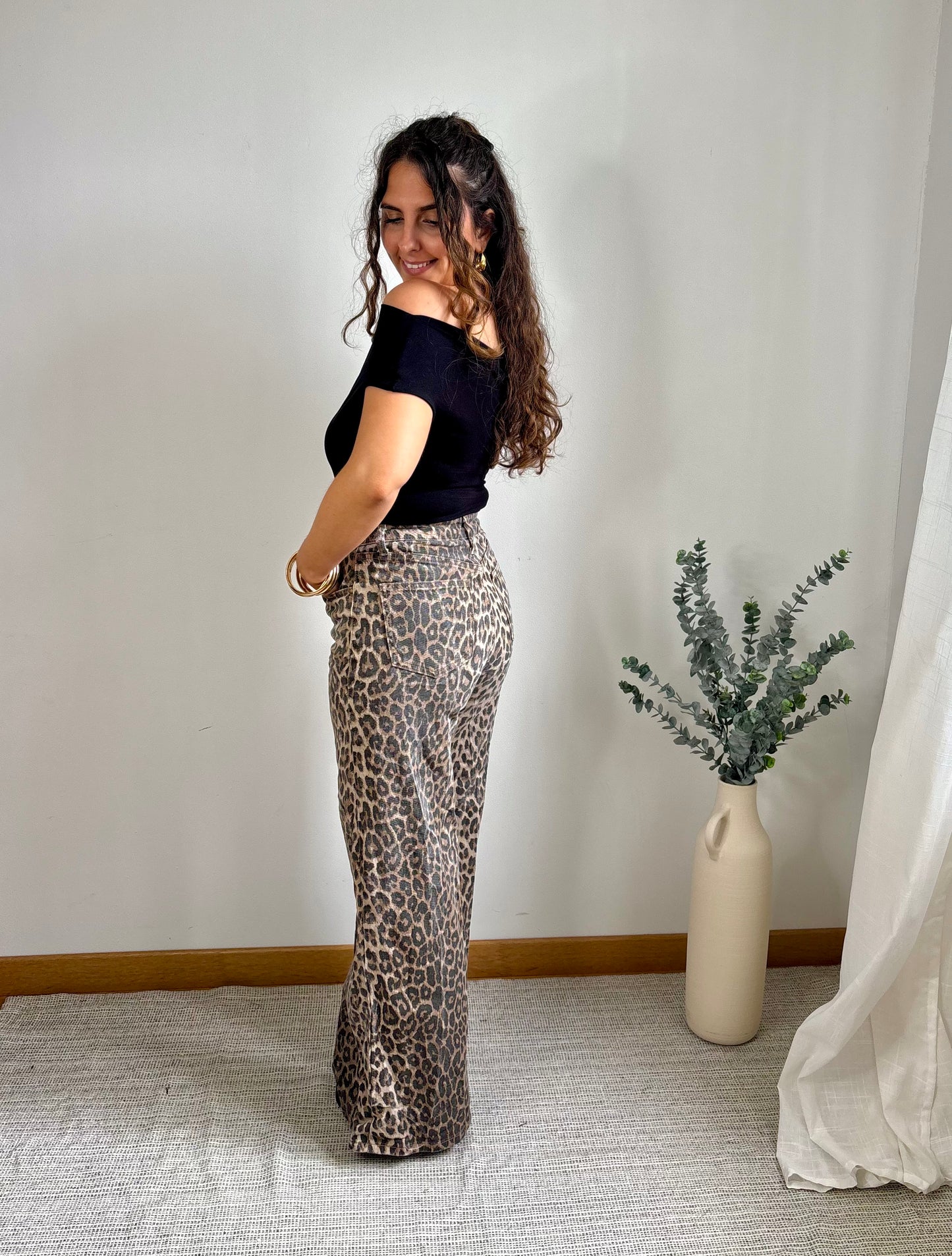 Jeans Wide Léopard- Ava
