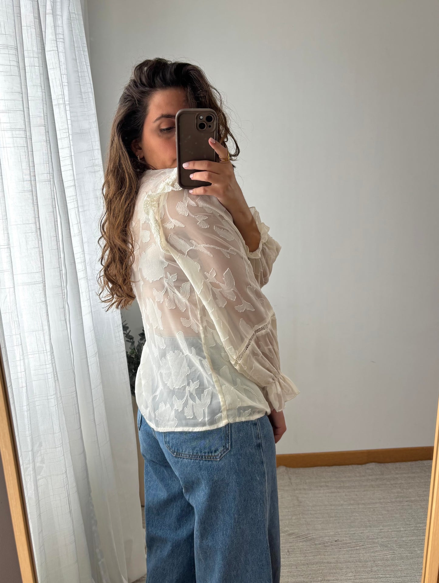 Chemisier Fleur Beige