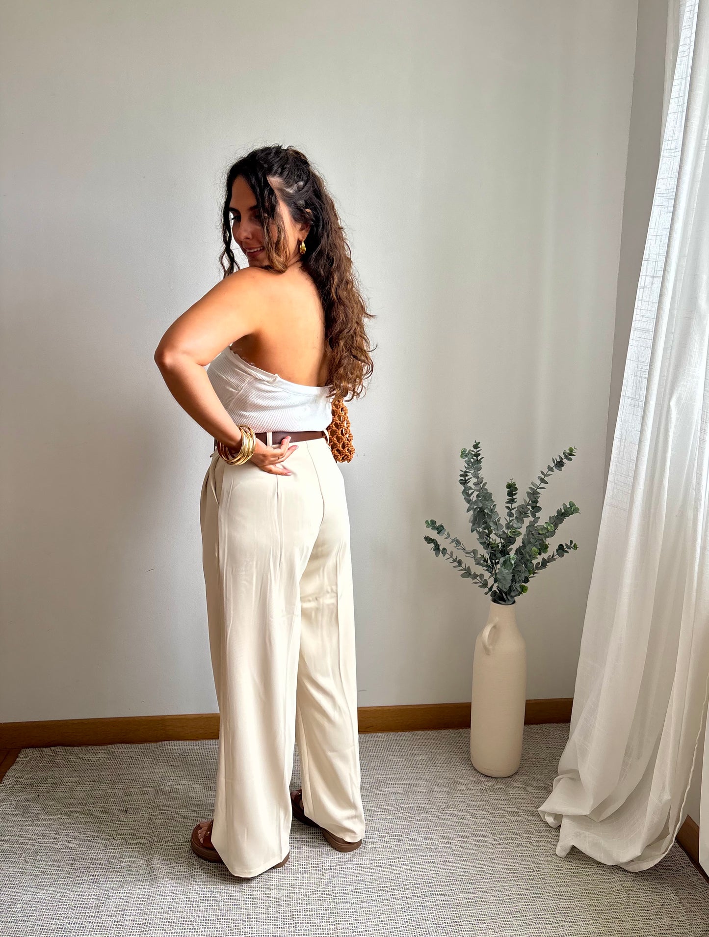 Pantalon Célia Beige