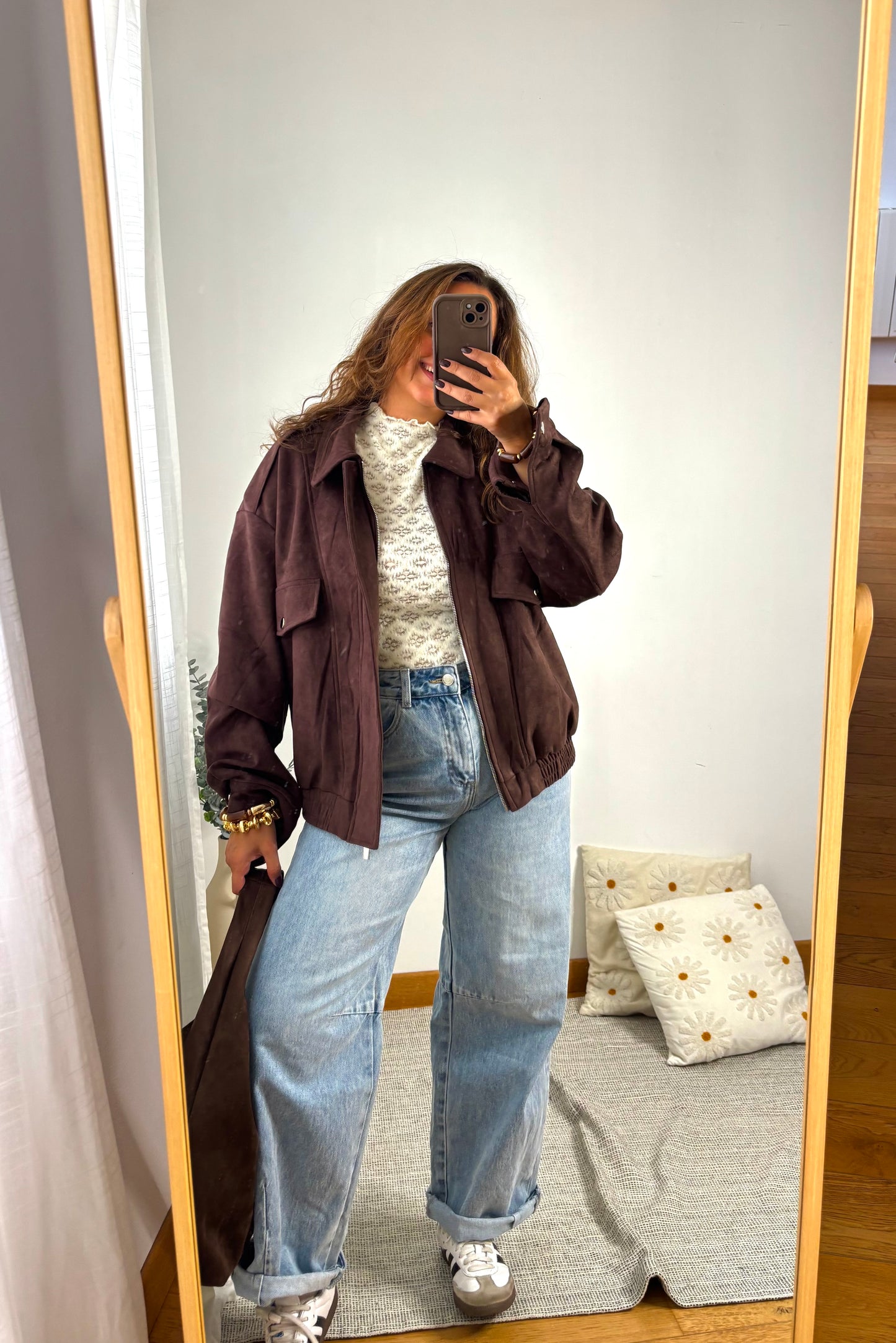 Veste daim Mia chocolat