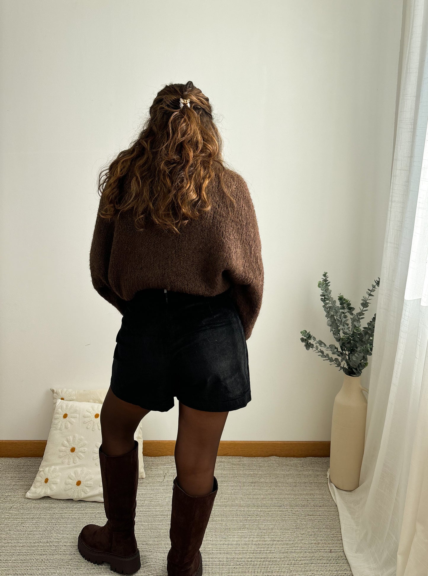 Jupe-short velours Noir