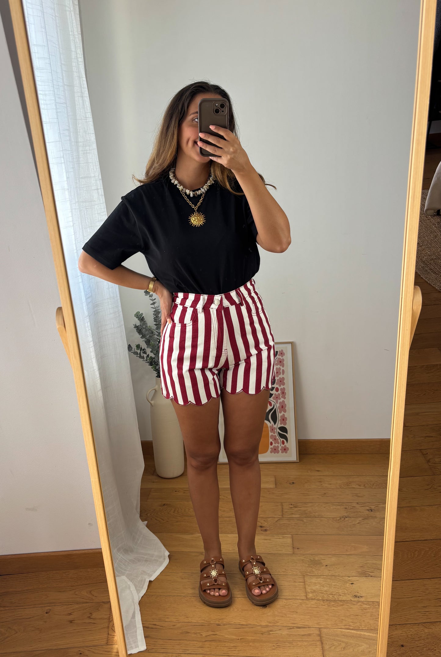 Short Rayures Léa - ROUGE