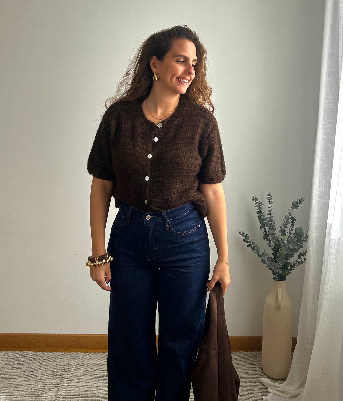 Gilet Manches courtes Chocolat