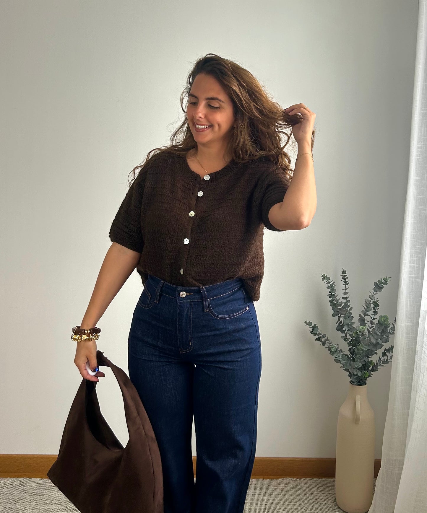 Gilet Manches courtes Chocolat