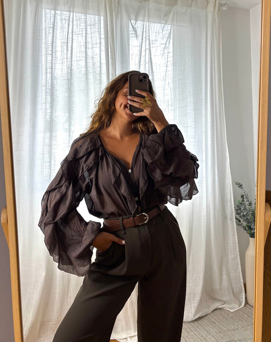 Chemisier Naya Marron