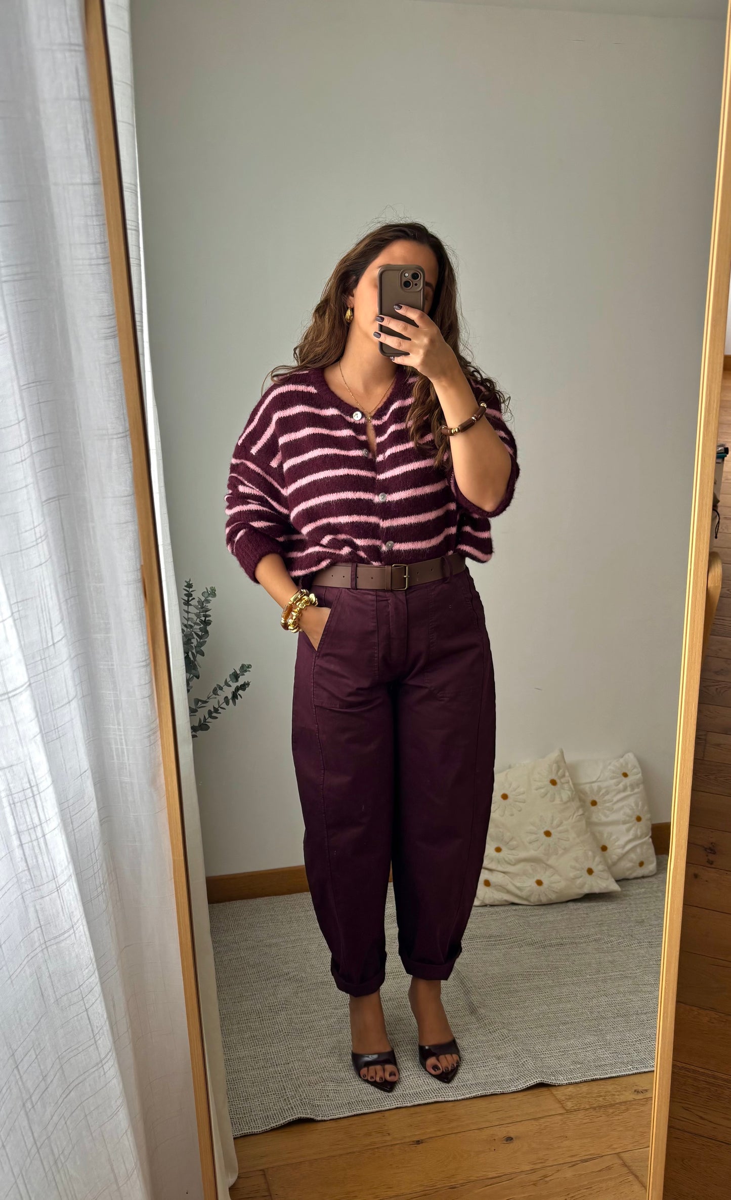 Pantalon barrel John Bordeaux