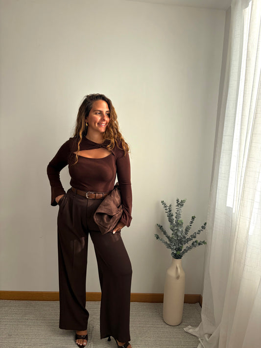 Pantalon Célia chocolat