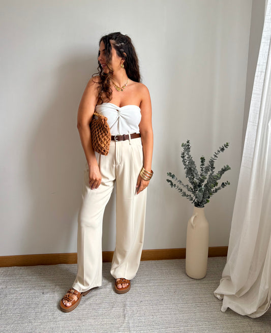 Pantalon Célia Beige