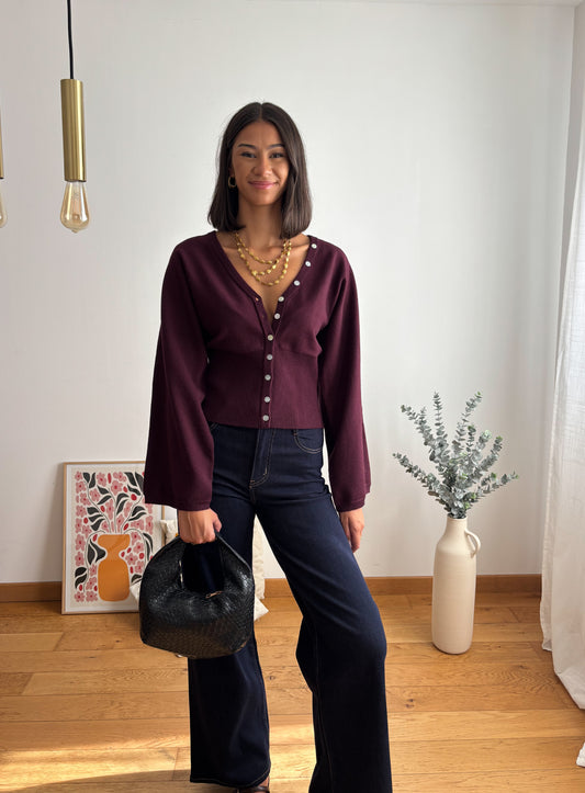 Gilet Elodie Prune