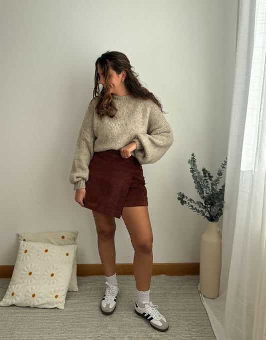 Jupe-short velours Camel