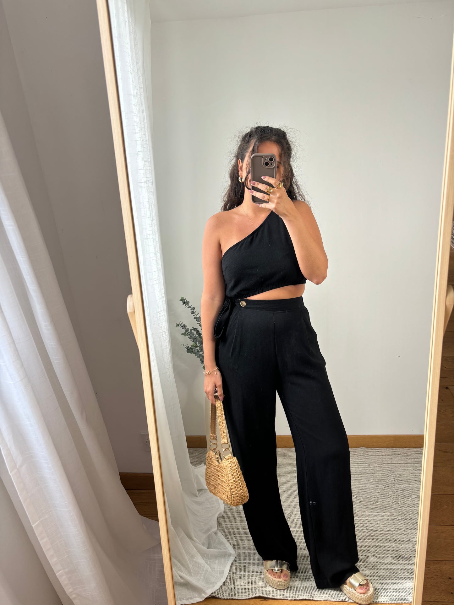 Pantalon Lin Noir