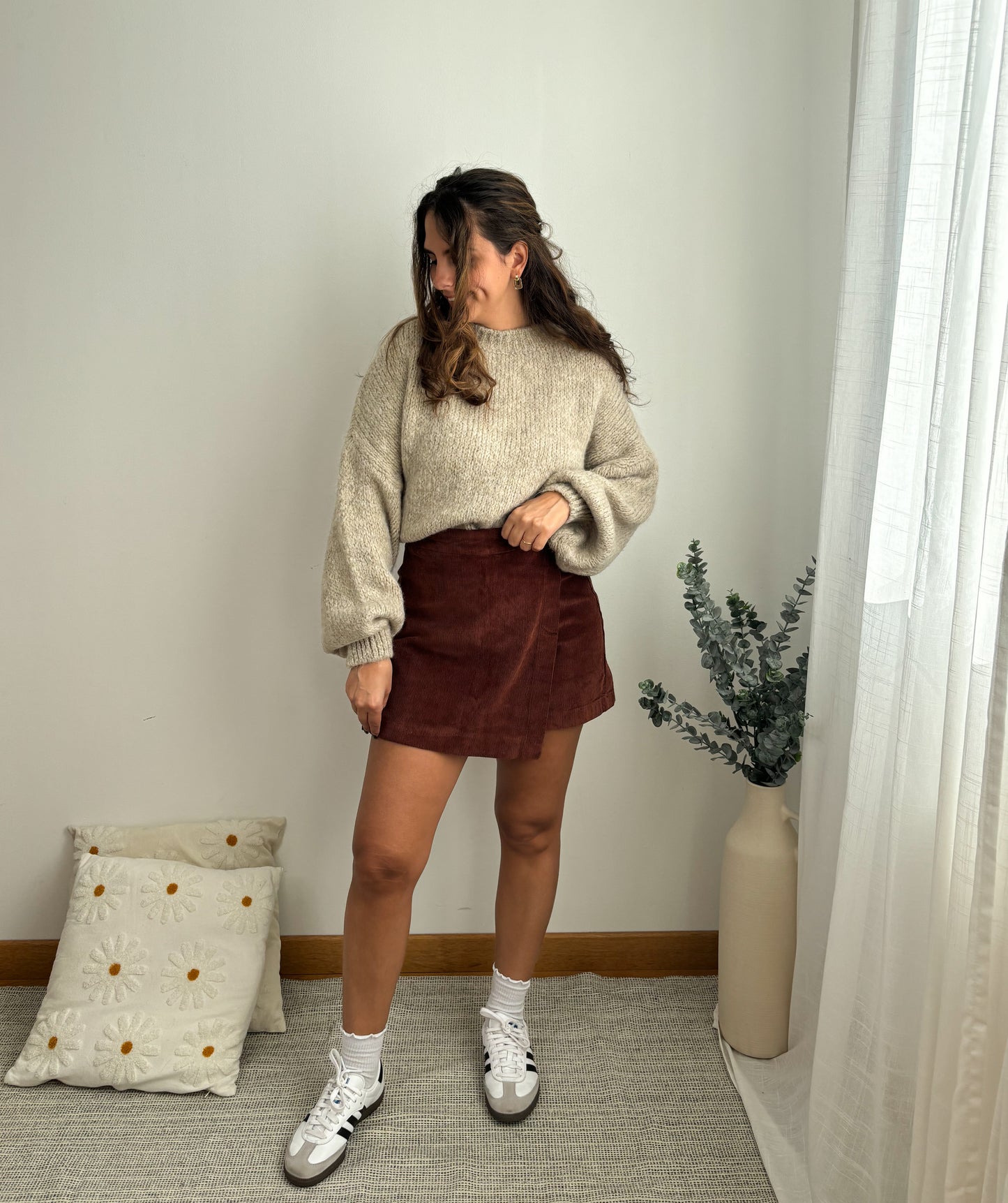 Jupe-short velours Camel