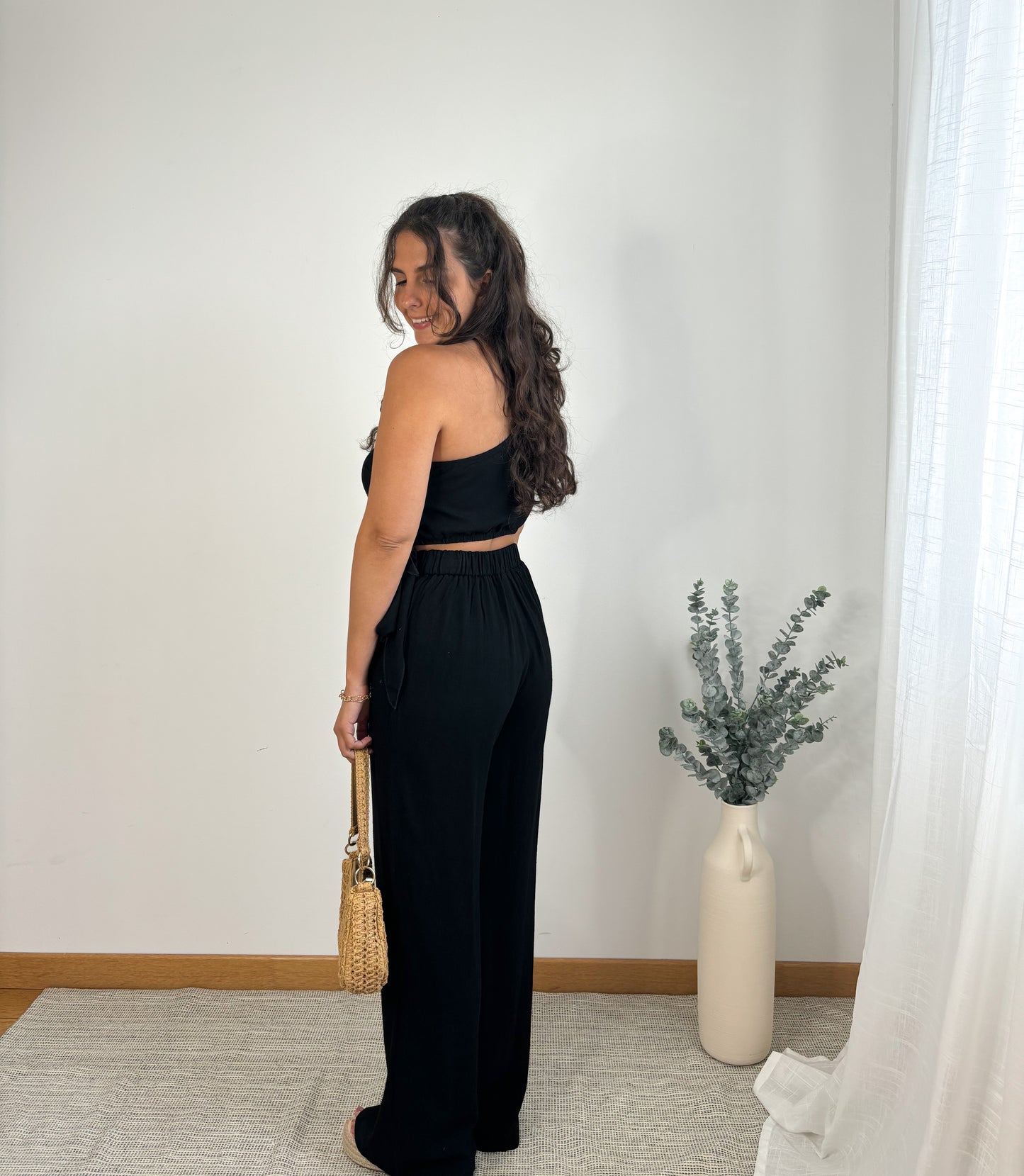 Pantalon Lin Noir