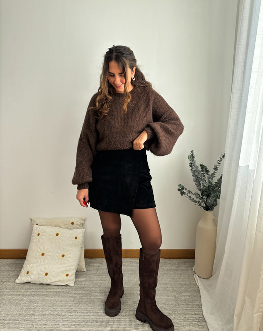 Jupe-short velours Noir