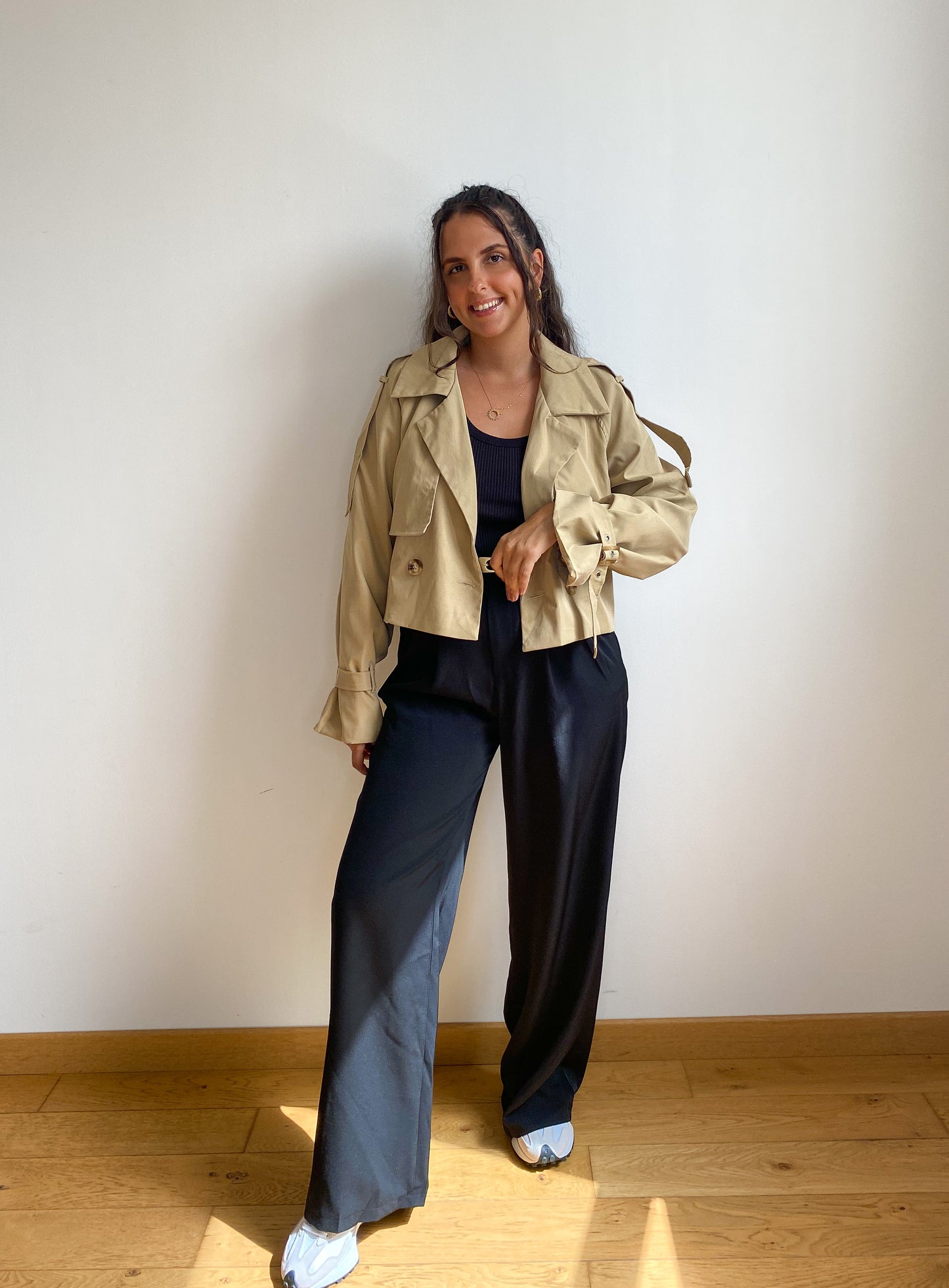 Trench Cropped Camel